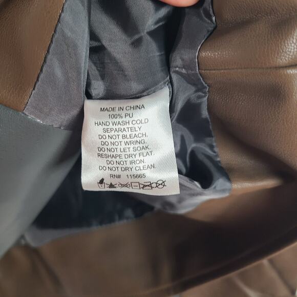 STAR WARS Moto Jacket Faux Leather Patches Gray Brown Sz XL - Picture 7 of 8